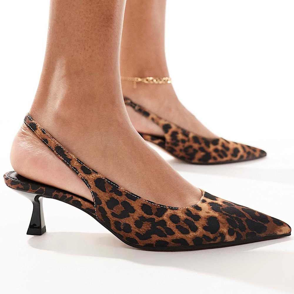 NWT ASOS DESIGN STROLL SLINGBACK KITTEN HEELED SHOES